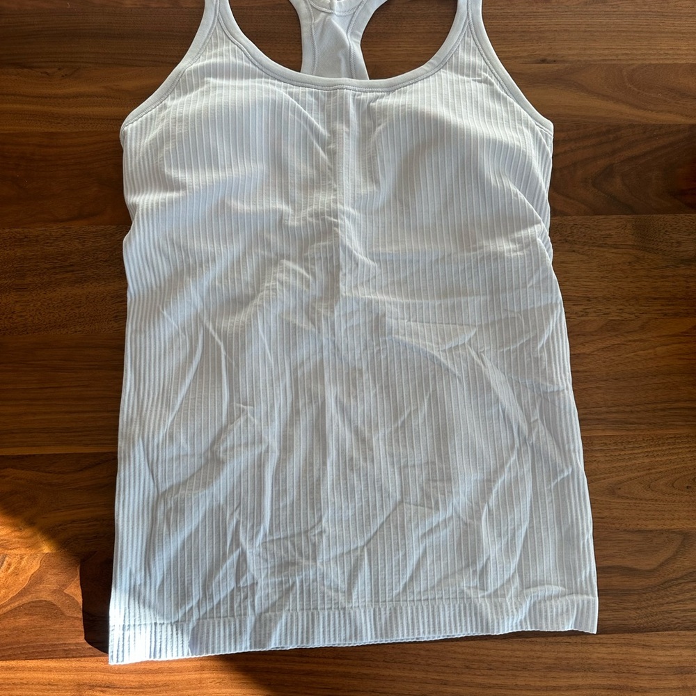 lululemon athletica light blue ebb to street tank top